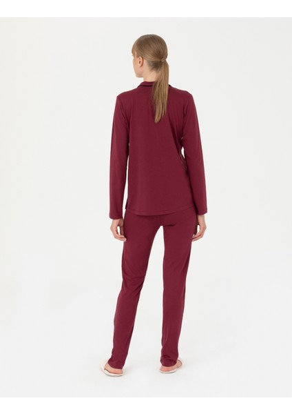 Kadın Bordo Pijama Takımı 50286399-VR014 indirimleri