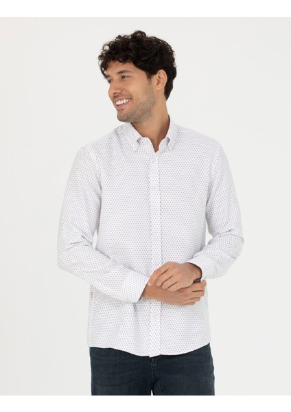 Erkek Beyaz Slim Fit Uzun Kollu Gömlek 50277458-VR013 modelleri
