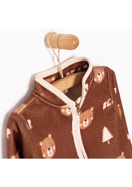 HelloBaby Basic Metraj Baskılı Polar Hırka Erkek Bebek modelleri