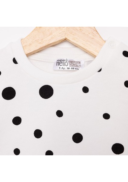 HelloBaby Basic Az Şardonlu Puantiye Desenli Sweatshirt Kız Bebek fiyatları