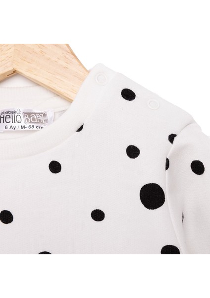 HelloBaby Basic Az Şardonlu Puantiye Desenli Sweatshirt Kız Bebek modelleri