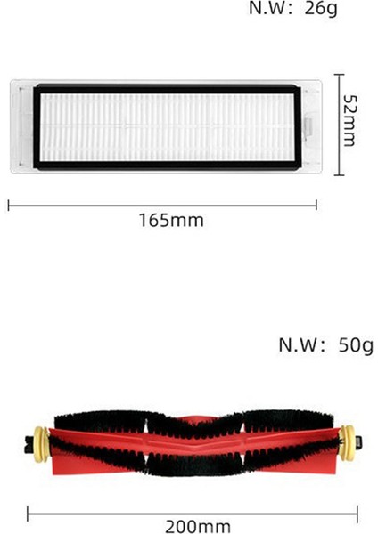 Kauçuk Yan Fırça Ana Fırça Filtre Rulosu 7 Adet Aksesuar (Yurt Dışından) indirimleri
