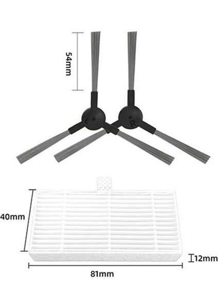 Gtvo BR150 Için BR150/BR151 Için Robot Süpürge Yedek Filtre Yan Fırçası (Yurt Dışından)