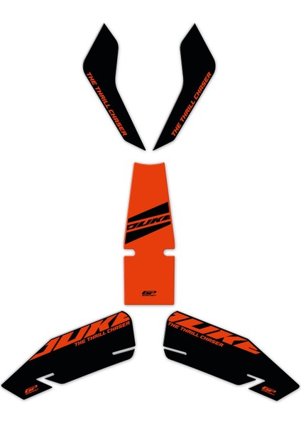 KTM Duke 250 2024 Uyumlu Tank Pad Seti Turuncu