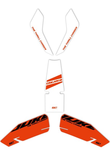 KTM Duke 250 2024 Uyumlu Tank Pad Seti Beyaz