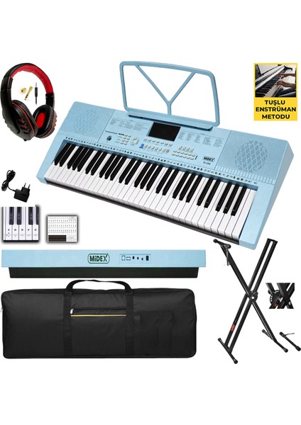 PS-2300BL-PAK 61 Tuşlu Org - Kulaklık - Org Çantası - Org Sehpası - Adaptör - Mikrofon - Notalık - Türkçe Öğrenim ve Şarkı Metodu