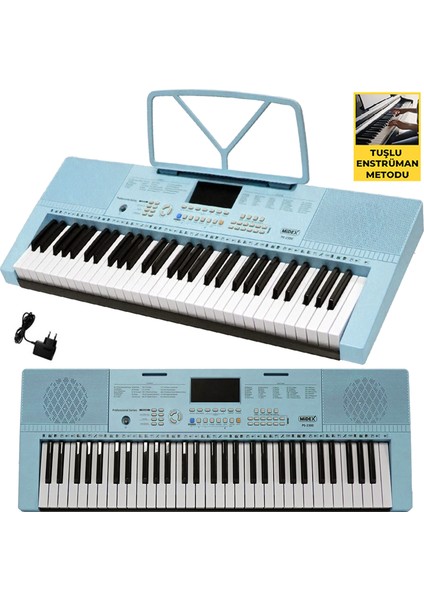 PS-2300BL-PAK 61 Tuşlu Org - Kulaklık - Org Çantası - Org Sehpası - Adaptör - Mikrofon - Notalık - Türkçe Öğrenim ve Şarkı Metodu