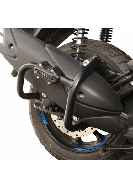 Yamaha NMAX 125 / 155 2021-2024 Uyumlu Egzoz Koruma Demiri Siyah