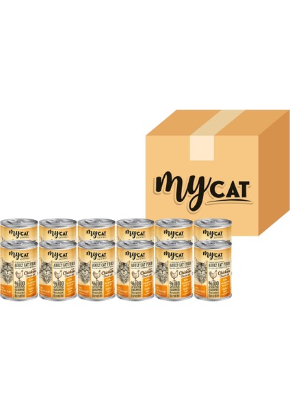 Mycat Tahılsız Tavuk Etli Kedi Konservesi 400 gr x 12