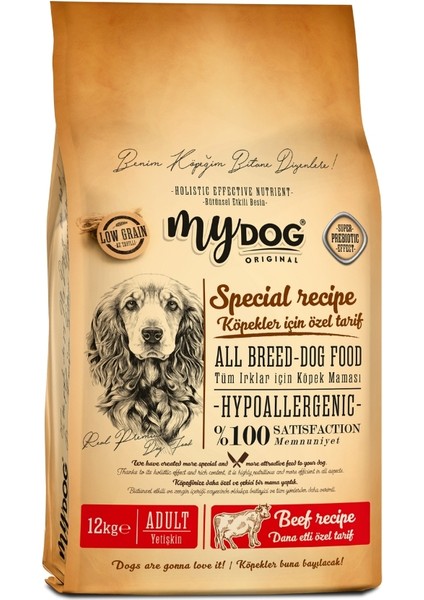 Mydog HypoAllergenic Dana Etli Tüm Irklar İçin Yüksek Enerji Köpek Maması (12kg)