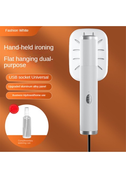 Portable Travel Steamer For Clothes Mini Steam Iron 180°ROTATABLE Handheld Steam Iron For Fabric Clothes White (Yurt Dışından)