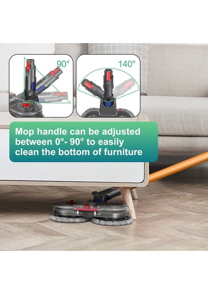 Electric Mop Attachment For V12 Detect Slim Vacuum Cleaner Mop Attachment With 6 Mop Pads And Removable Water Tank (Yurt Dışından)