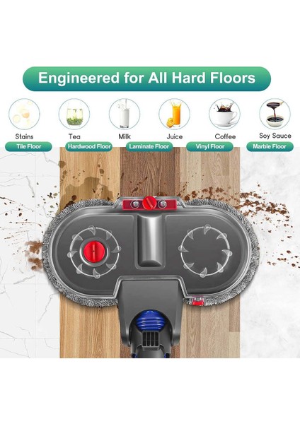 Electric Mop Attachment For V12 Detect Slim Vacuum Cleaner Mop Attachment With 6 Mop Pads And Removable Water Tank (Yurt Dışından)