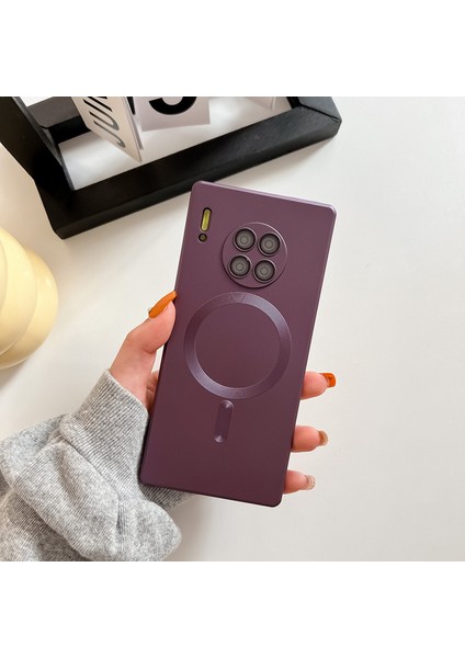 For Huawei P60 Pro Manyetik Emiş Metalik Boya Cep Telefonu Kılıfları (Yurt Dışından)
