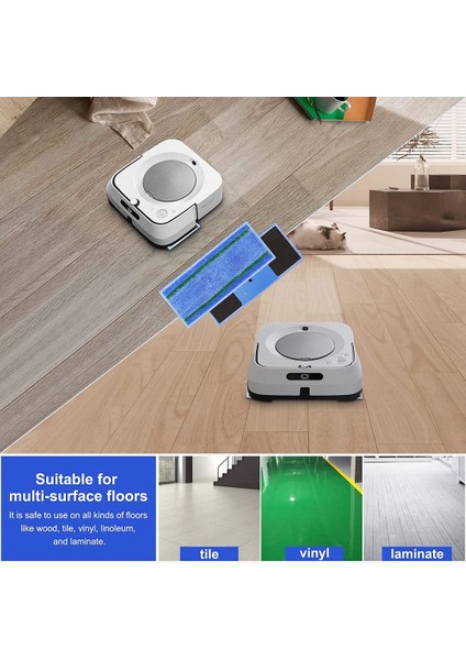 M6 Serisi M6 (6110) (6012) (6112) Için 8 Adet Islak Paspas Bezi Yıkanabilir ve Tekrar Kullanılabilir Robot Temizleme Pedi (Yurt Dışından)