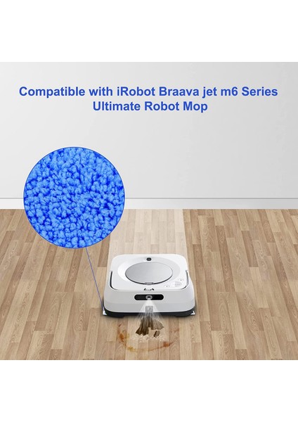 M6 Serisi M6 (6110) (6012) (6112) Için 8 Adet Islak Paspas Bezi Yıkanabilir ve Tekrar Kullanılabilir Robot Temizleme Pedi (Yurt Dışından)