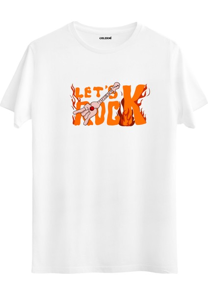 Let's Rock Vintage Dj Gitar Desenli Retro Sanatsal Tasarım Enstrüman Müzik Hayranı Unisex Rahat Giyim Grafik Baskılı Tişört