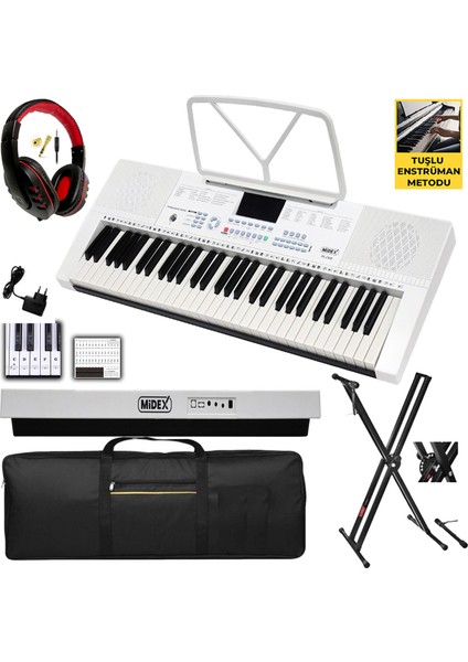 PS-2300WH-PAK 61 Tuşlu Org Stand Kulaklık Beyaz Başlangıç İçin Uygun