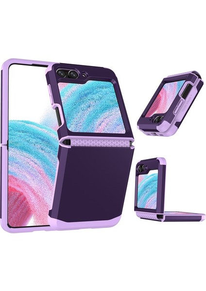 Samsung Galaxy Z Flip 5 Kontrast Renkler Zırh Cep Telefonu Kılıfı (Yurt Dışından)