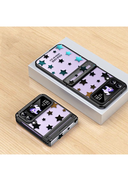 For Samsung Galaxy Z Flip 3 Yıldız Deseni Menteşe Cep Telefonu Kılıfları (Yurt Dışından)