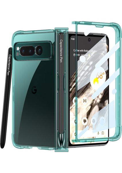 For Google Pixel Fold Hava Kesesi Menteşe Kalem Yuvası Saydam Cep Telefonu Kılıfları (Yurt Dışından)