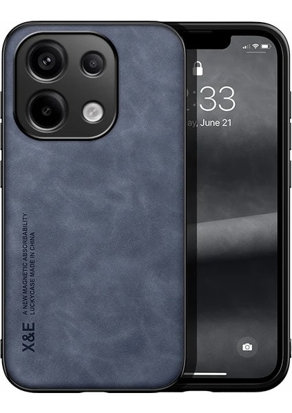 Xiaomi Redmi Note 13 Pro 4g Cilt Hissi Araba Manyetik Emme Pu Cep Telefonu Kılıfı (Yurt Dışından)