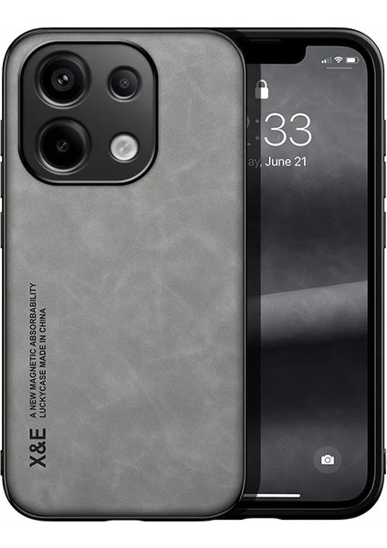 Xiaomi Redmi Note 13 Pro 4g Cilt Hissi Araba Manyetik Emme Pu Cep Telefonu Kılıfı (Yurt Dışından)