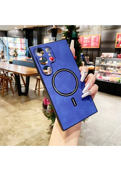 Samsung Galaxy S22 Plus Manyetik Emme Retro Pu Cep Telefonu Kılıfı (Yurt Dışından)