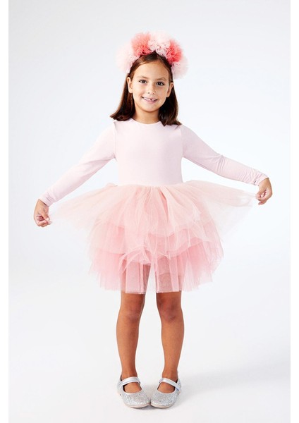 Pudra Tütü Etekli Kız Çocuk Balerin Elbise - Miranda