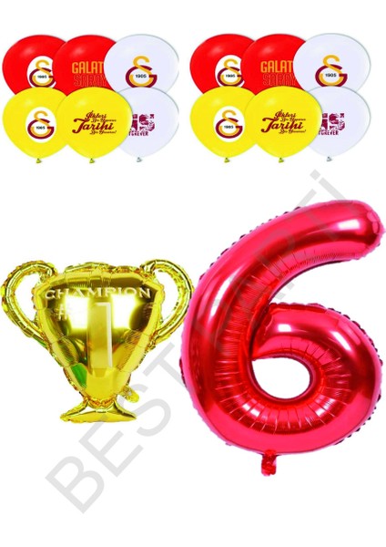 Galatasaray Sarı Kırmızı Doğum Günü Konsepti Yaş 6