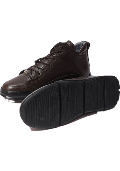 Erkek Bot Içi Yünlü Tabanı Saf Kauçuk Hakiki Deri Özel Kuzu Tüylü Bot