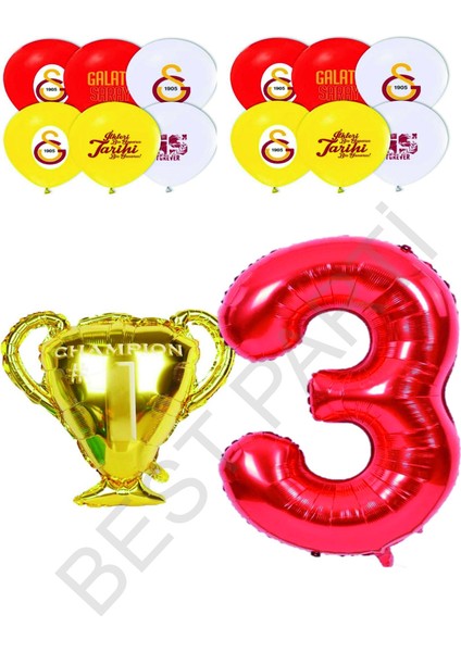 Galatasaray Sarı Kırmızı Doğum Günü Konsepti Yaş 3