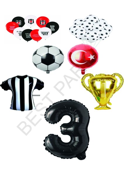 Siyah Beyaz Beşiktaş Balon Seti Yaş 3