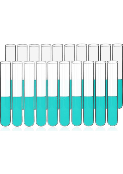 Zürih Ticaret Cam Deney Tüpü 25 x 150 mm Test Tüpü 20 Adetlik Paket