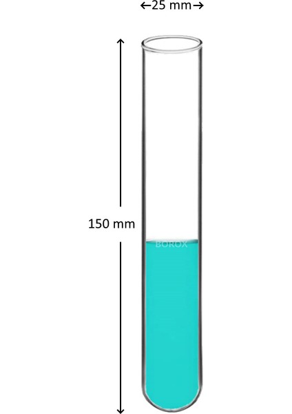 Zürih Ticaret Cam Deney Tüpü 25 x 150 mm Test Tüpü 20 Adetlik Paket