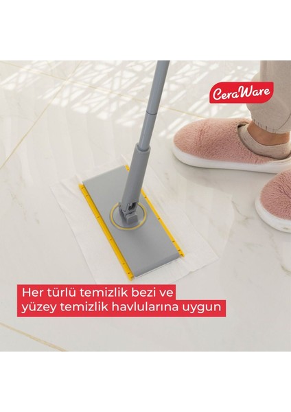 Pratica El Değmeden Takıp Çıkarılabilen Mop - Temizlik Bezleri ve Sleepy Havlulara Uyumlu