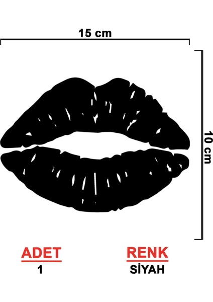 Öpücük Sticker - Oto Sticker - Araba Sticker - Araç Sticker - Araba Aksesuar - Cam Sticker