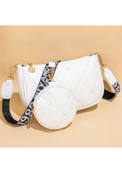 2 In 1 Bayanlar Crossbody Çanta Deri Kadın Sling Çanta Günlük Baklava Omuz Çantası Satchel (Yurt Dışından)