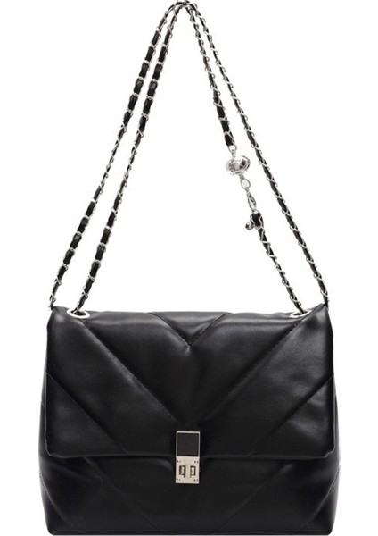 Moda Bayan Tote Çanta Deri Omuz Çantası Kadın Çantaları Için Zincir Sling Çanta (Yurt Dışından)