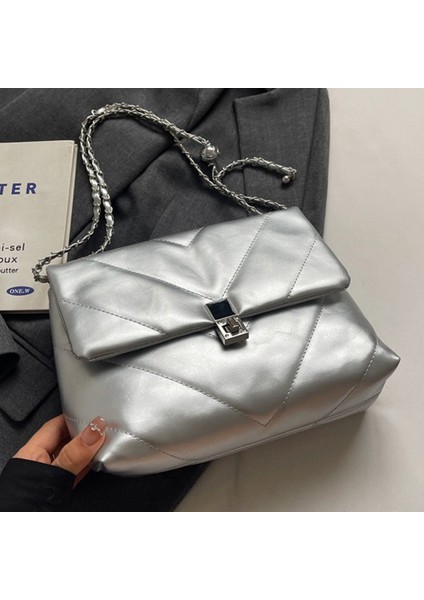 Moda Bayan Tote Çanta Deri Omuz Çantası Kadın Çantaları Için Zincir Sling Çanta (Yurt Dışından) indirimleri