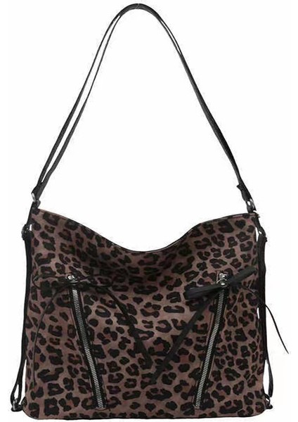 Bayan Tote Çanta Leopar Baskı Çanta Kadın Omuz Çantası Günlük Crossbody Çanta Hobo Çanta (Yurt Dışından)