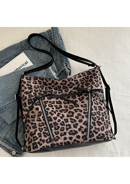 Bayan Tote Çanta Leopar Baskı Çanta Kadın Omuz Çantası Günlük Crossbody Çanta Hobo Çanta (Yurt Dışından) fırsatları