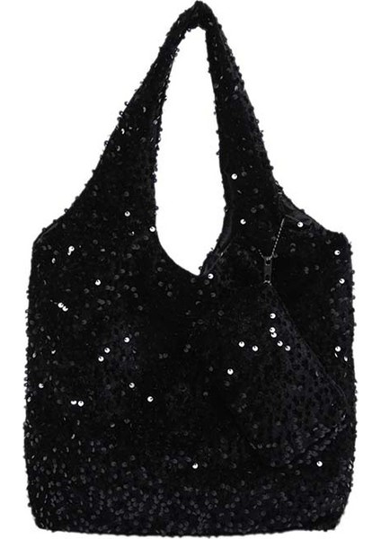 2'si 1 Arada Moda Bayan Tote Çanta Deri Omuz Çantası Kadın Çantaları Için Pullu Sling Çanta (Yurt Dışından)