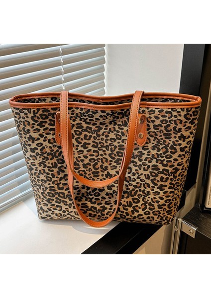 Bayan Tote Çanta Deri Çanta Leopar Baskı Kadın Omuz Çantası Günlük Crossbody Çanta Hobo Çanta (Yurt Dışından) indirimleri