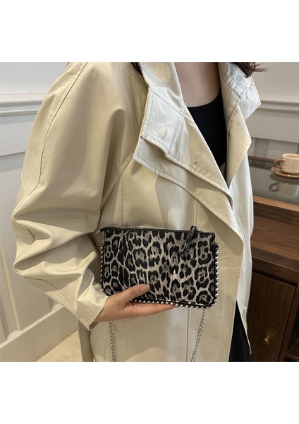 Moda Kadınlar Küçük Crossbody Çanta Bayanlar Omuz Çantası Kızlar Için Deri Leopar Baskı Çanta (Yurt Dışından)