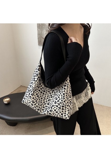 Bayan Tote Çanta Leopar Baskı Çanta Kadın Omuz Çantası Günlük Crossbody Çanta Hobo Çanta (Yurt Dışından) modelleri