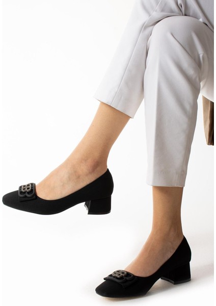 Kadın Siyah Zara Kadın Aksesuarlı Kısa Topuklu Ayakkabı modelleri