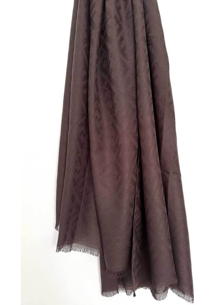 Pamuk Jakar F Desen Şal, Cotton Şal, Ipeksi Pamuklu Şal, Kaymaz Monogram Şal, Acı Kahve Şal fiyatları