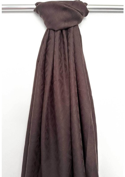 Pamuk Jakar F Desen Şal, Cotton Şal, Ipeksi Pamuklu Şal, Kaymaz Monogram Şal, Acı Kahve Şal fırsatları