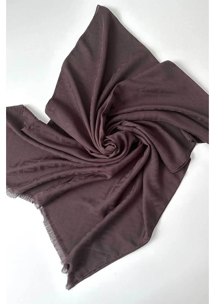 Pamuk Jakar F Desen Şal, Cotton Şal, Ipeksi Pamuklu Şal, Kaymaz Monogram Şal, Acı Kahve Şal indirimleri